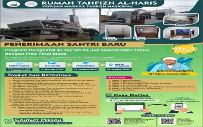 PENERIMAAN SANTRI BARU RUMAH TAHFIZH MTN AL HARIS YAYASAN MARKAZ TAHFIZH NASIONAL